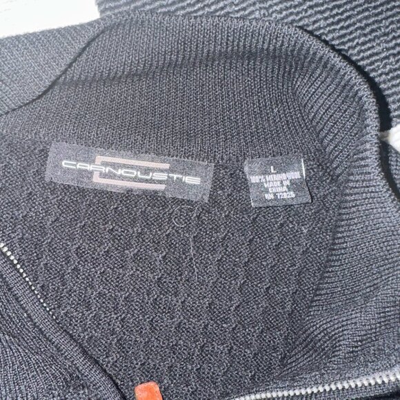 Carnoustie Merino Wool Vest Mens Large Black Zipper Front Vest - Picture 3 of 4